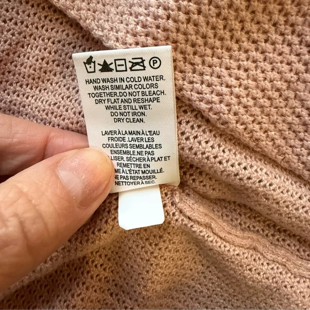 RW&CO. Blush Knit Open Front Cardigan 3/4 Sleeves Size XS Neutral Minimalist